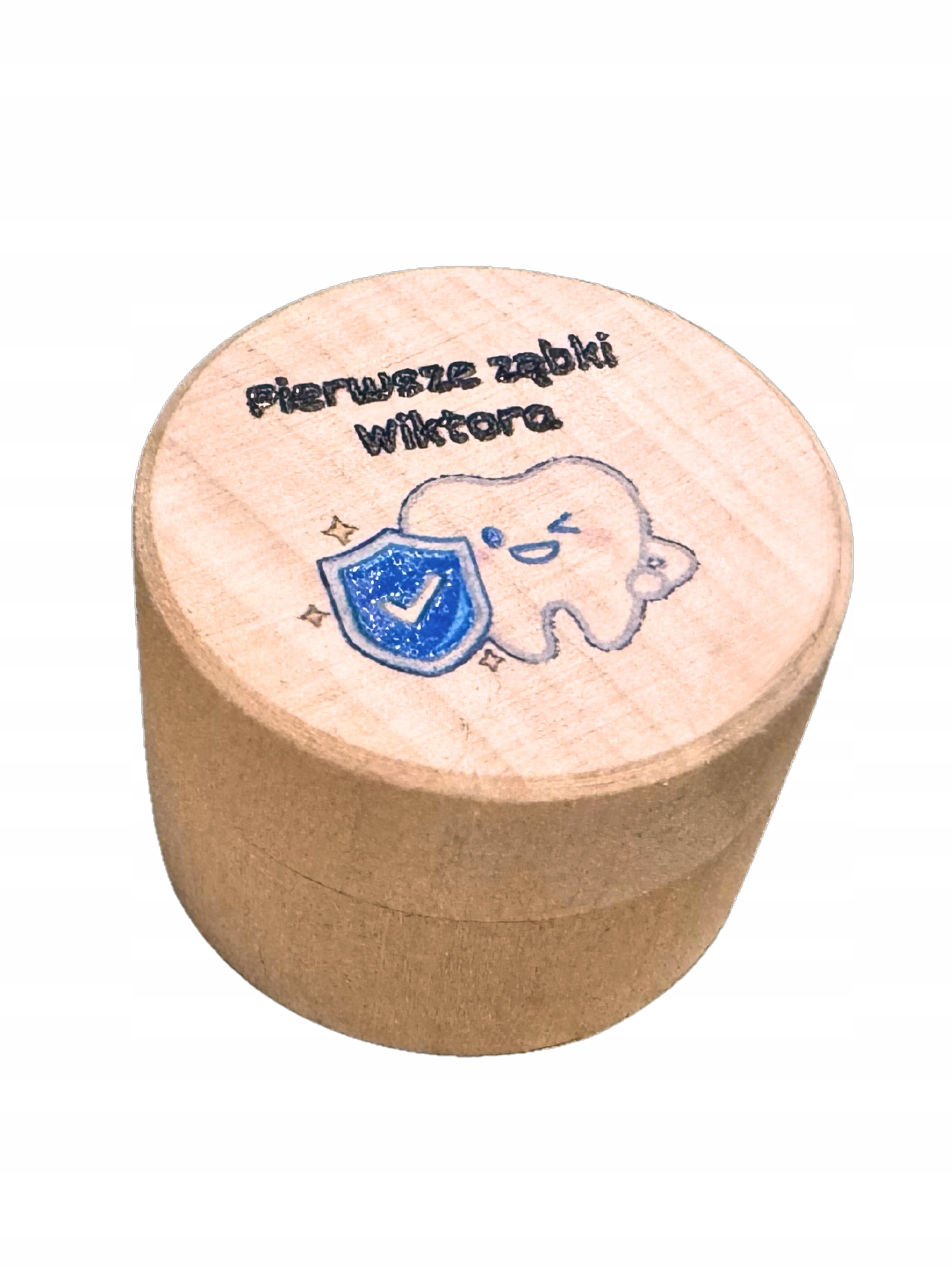 Eko pudełeczko drewniane na pierwszy ząbek /pierścionek Nadruk gratis!